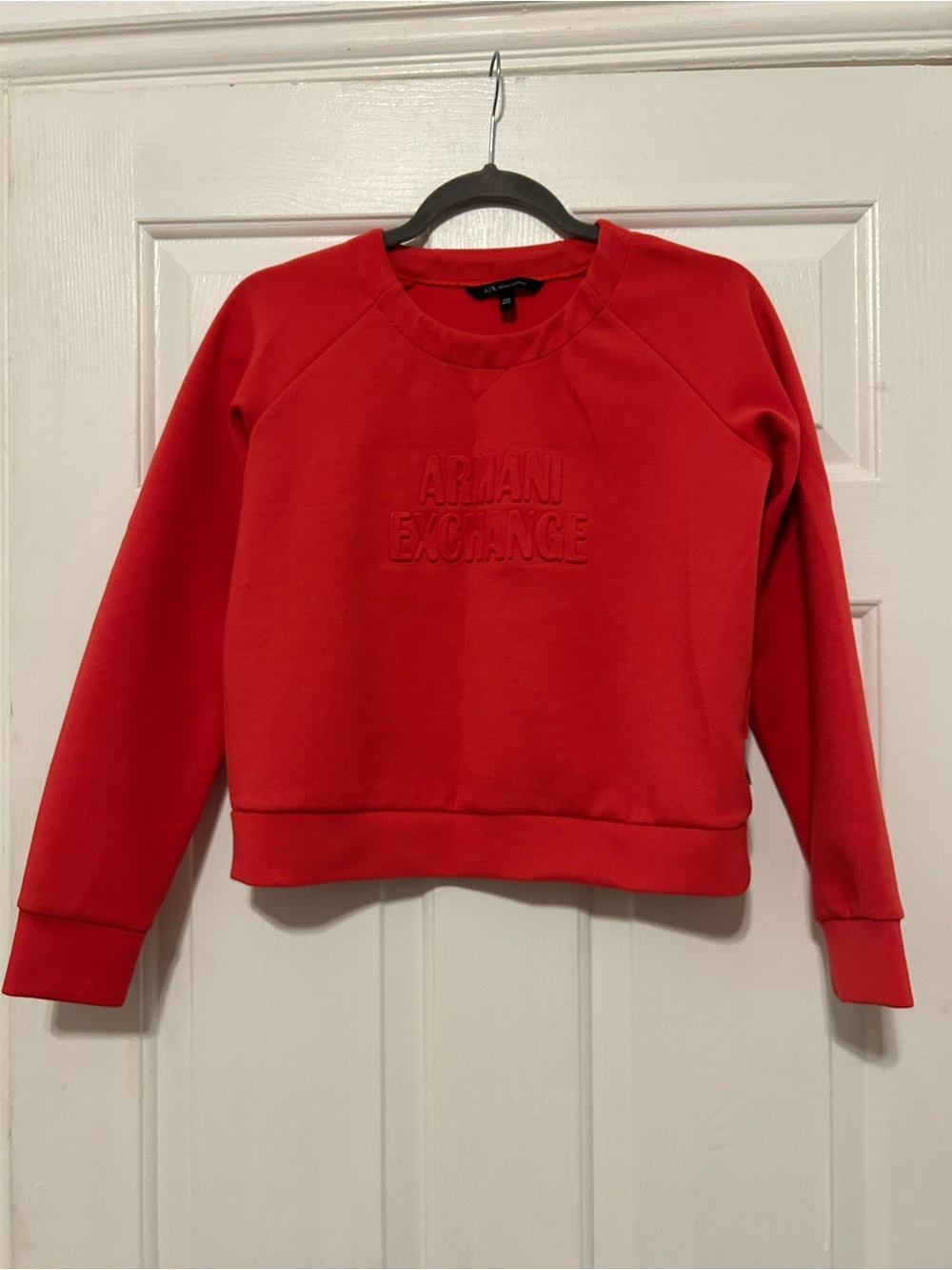 Armani Exchange girls Bright Red Crewneck Sweatshirt